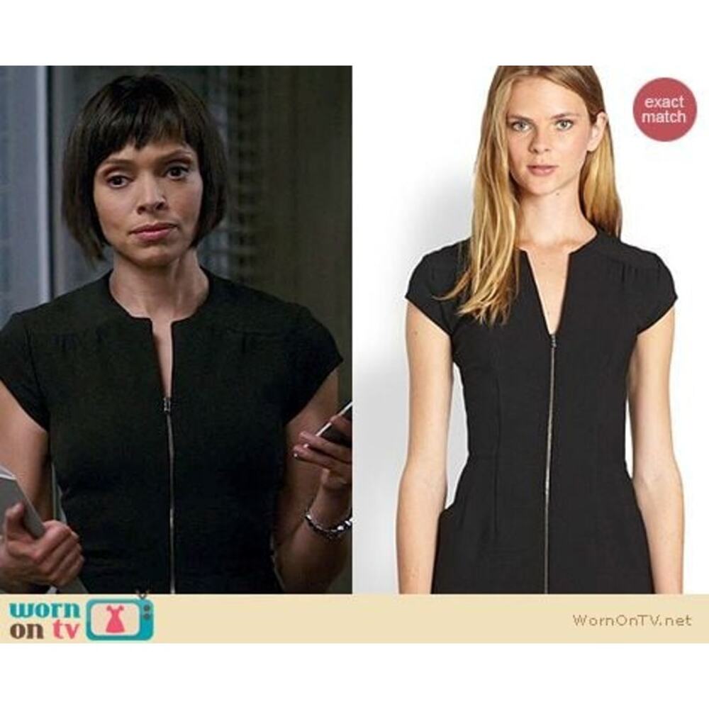 L'Agence‎ Zip Front Black Mini Dress 0